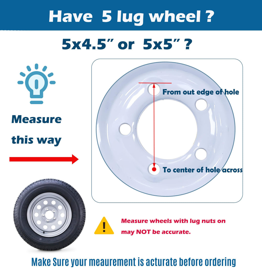 Trailer Tire Wheel ST205/75R15 8-Ply Silver Rim R718010