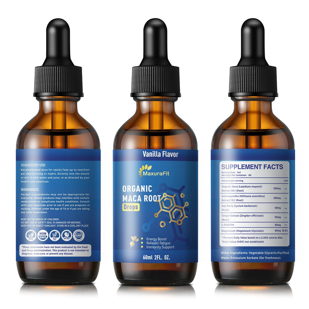 Maca Root Ashwagandha Liquid Drops 4 fl oz 2 Pack I577