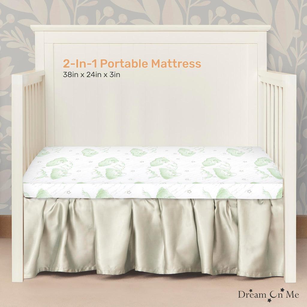 2-in-1 Mini Crib Mattress, Dual-Sided Waterproof A70272