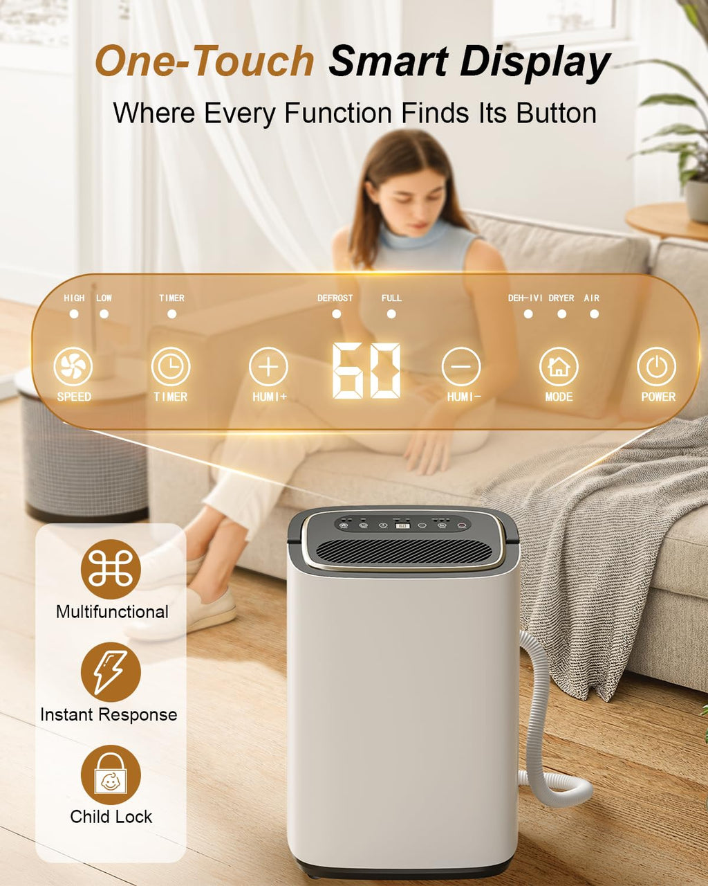 5000 Sq. Ft. 50 Pint Dehumidifier with Drain Hose M15643