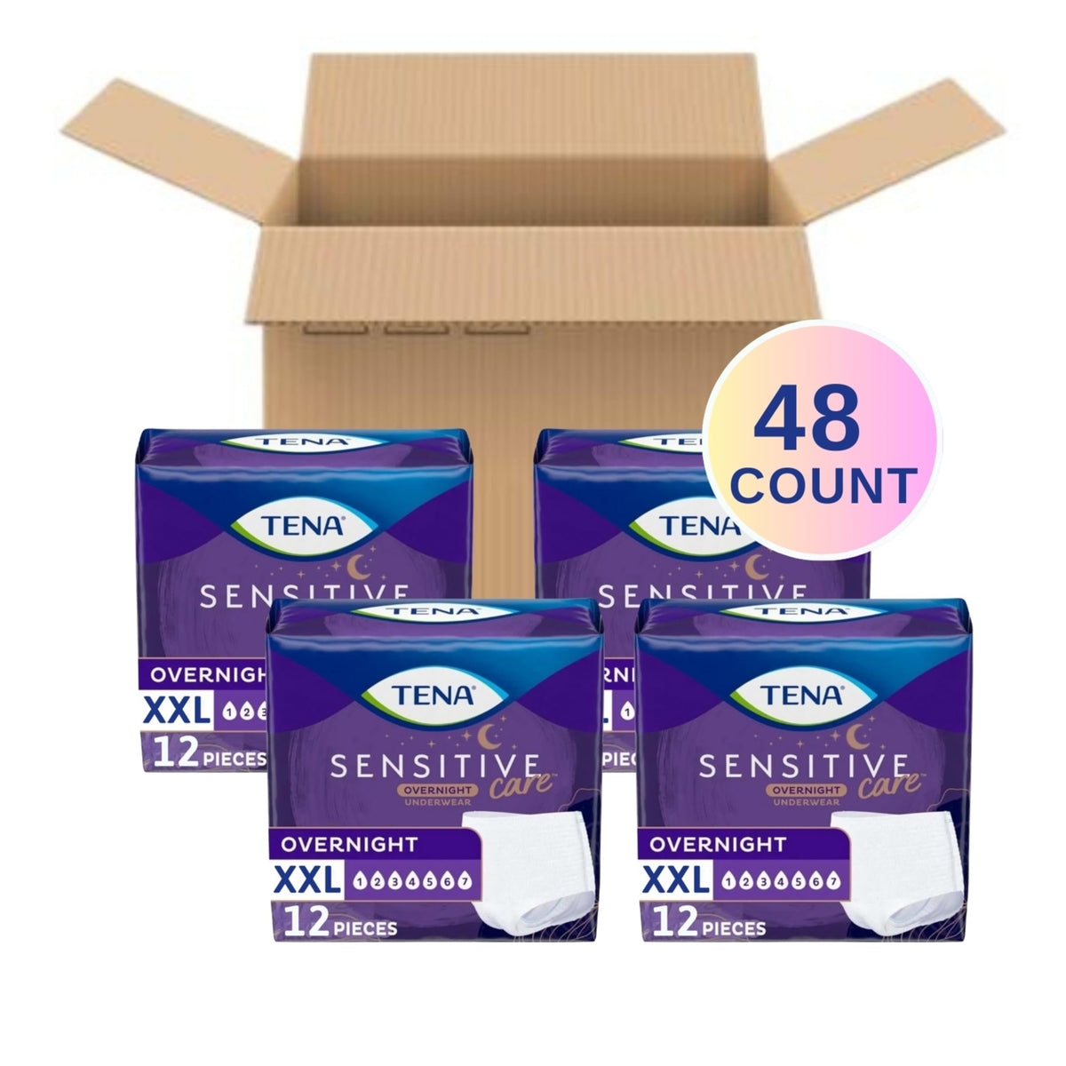 Overnight Incontinence Underwear Women XXL 48ct O987693