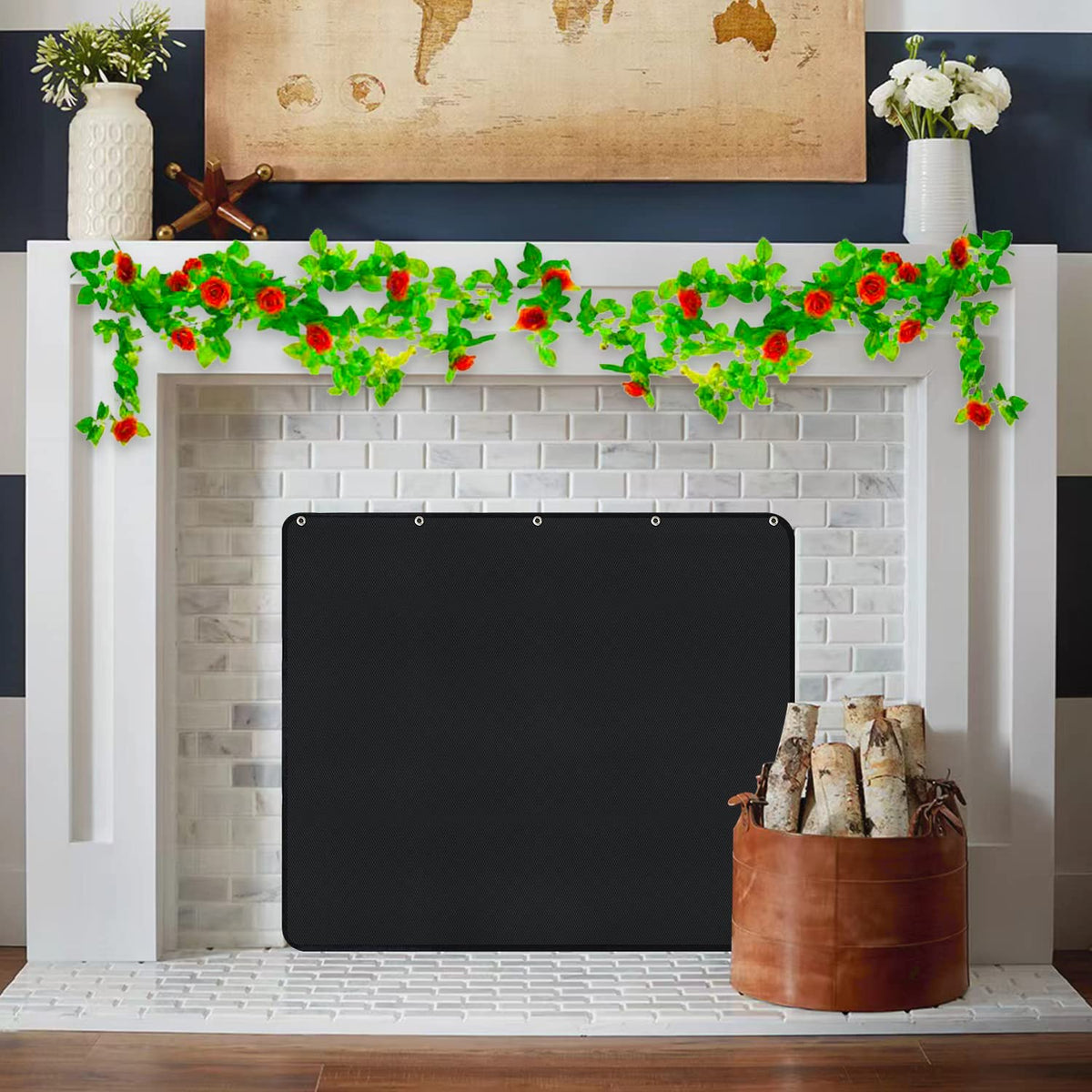 Black Fireplace Cover Z575431