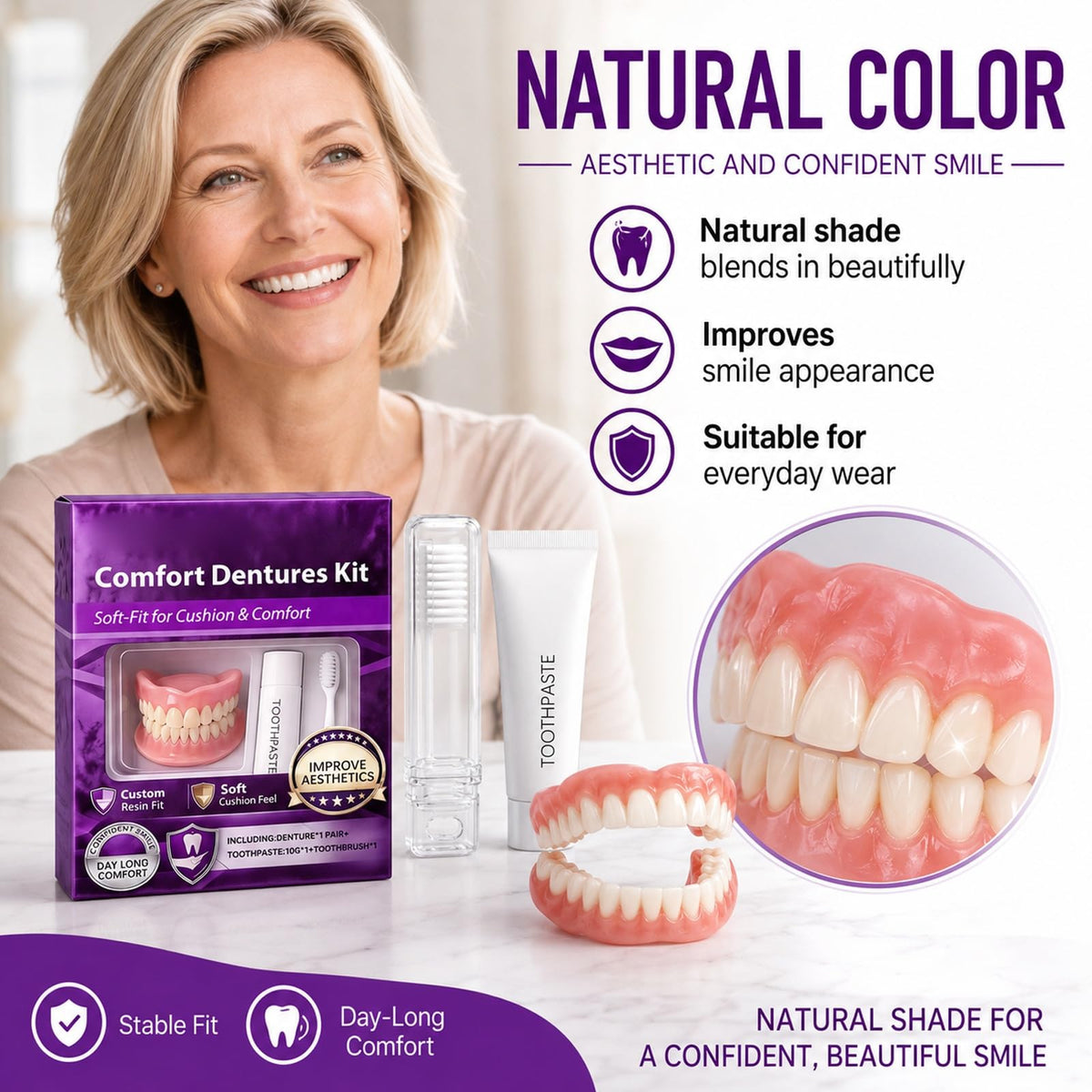 Silicone Dentures Upper & Lower Set N171858