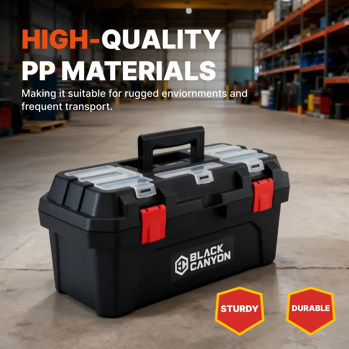 19 Inch Plastic Portable Tool Box with Handle E161917