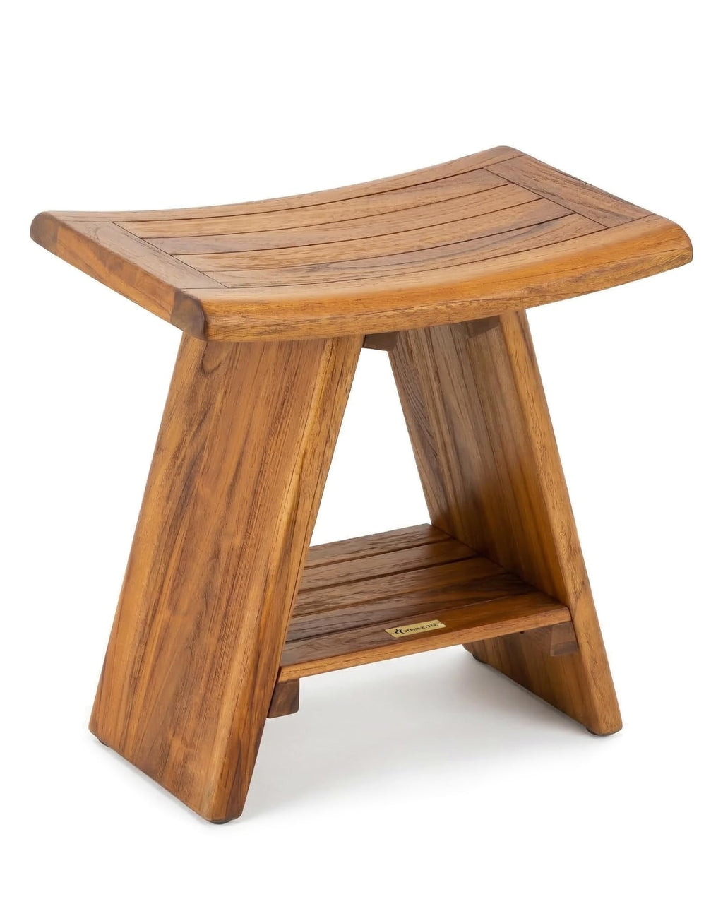 Teak Shower Stool with Shelf, 18 in, 400 lb Capacity Q8650