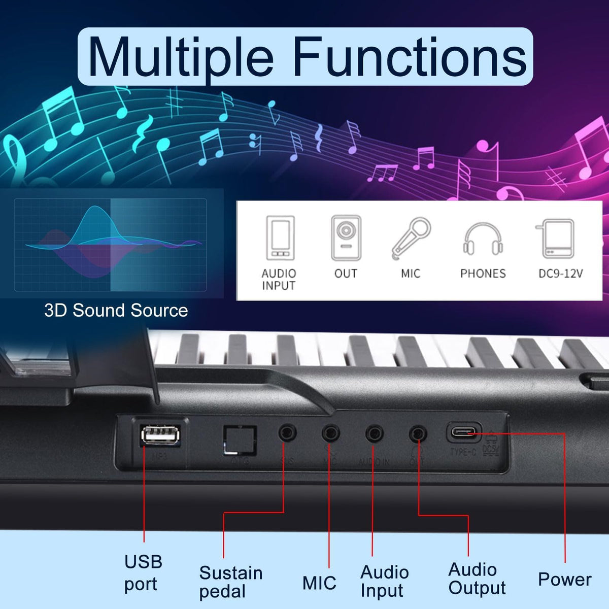 88 Keys Electric Digital Piano with Semi Weighted Key R445