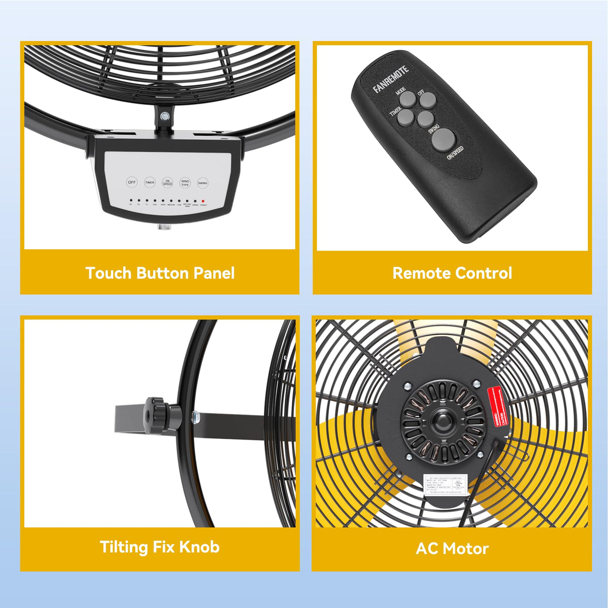 20 Inch 3 Speed 5200 CFM Wall Mount Fan D467