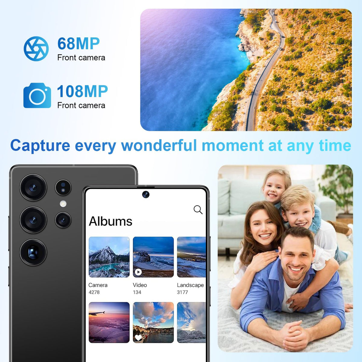 5G Unlocked Smartphone 12GB+512GB 6.99" 7000mAh Black M79921