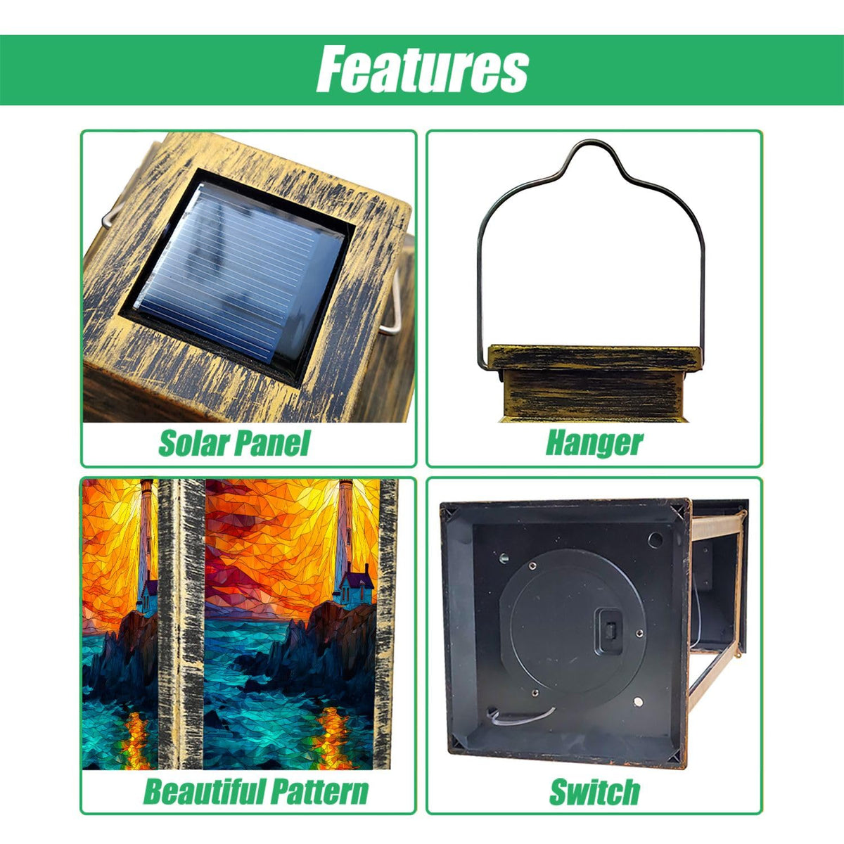 Solar Powered Waterproof Hanging Lantern G438363
