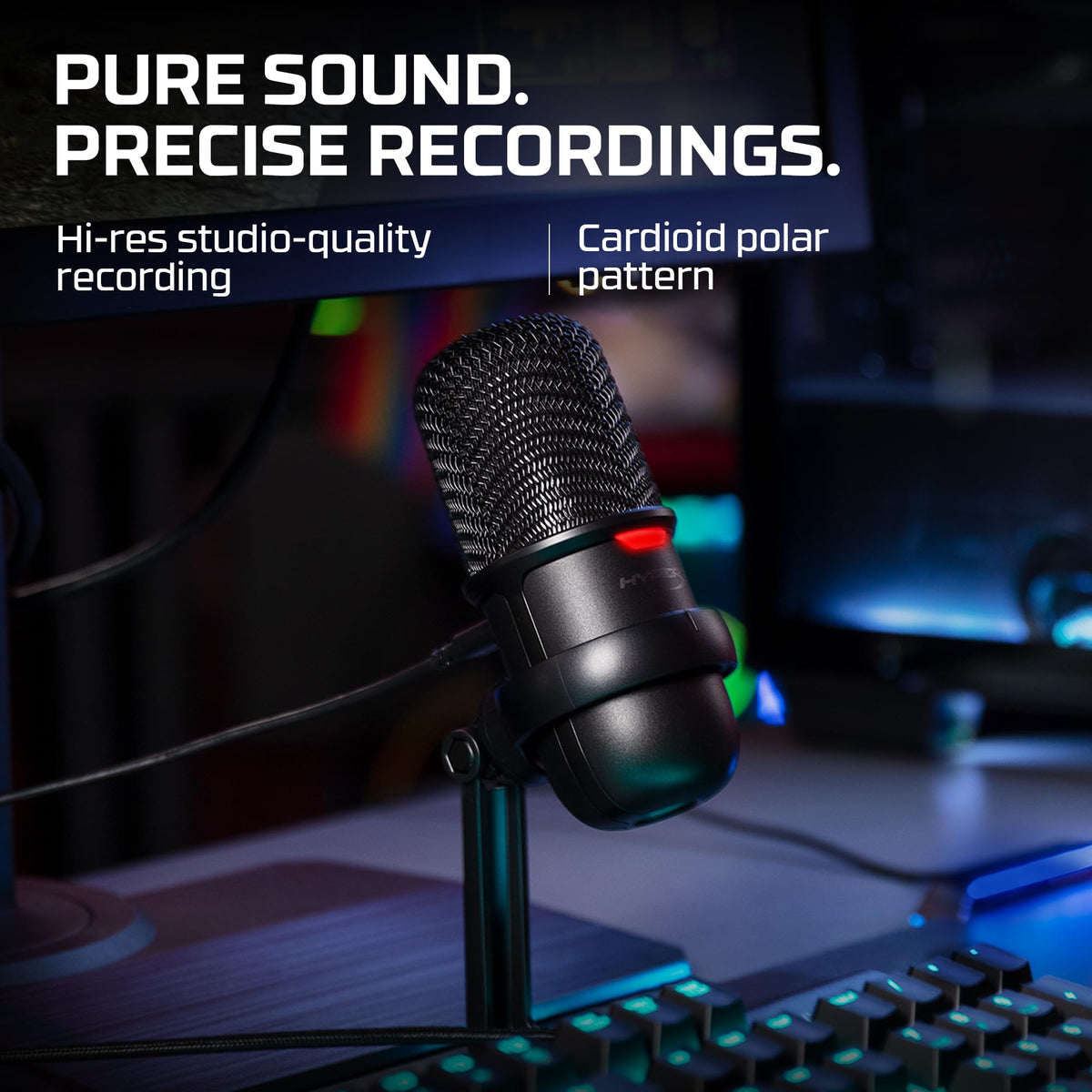 USB Condenser Gaming Microphone, Cardioid, Black F91730