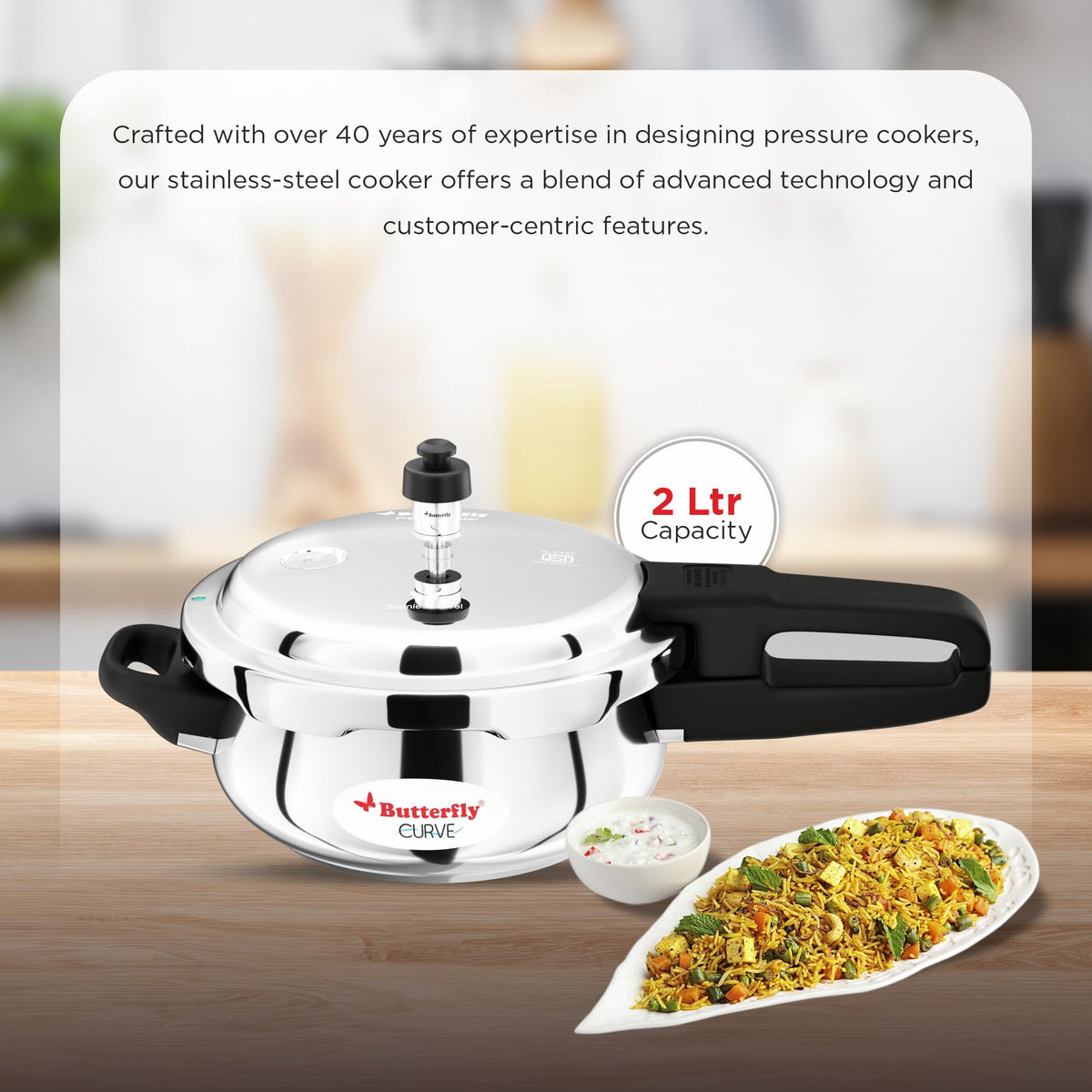 Stainless Steel Pressure Cooker - 2 Litres T471239