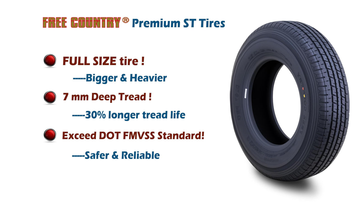 2 Premium Trailer Tires ST205/75R14 8PR LR D T3243