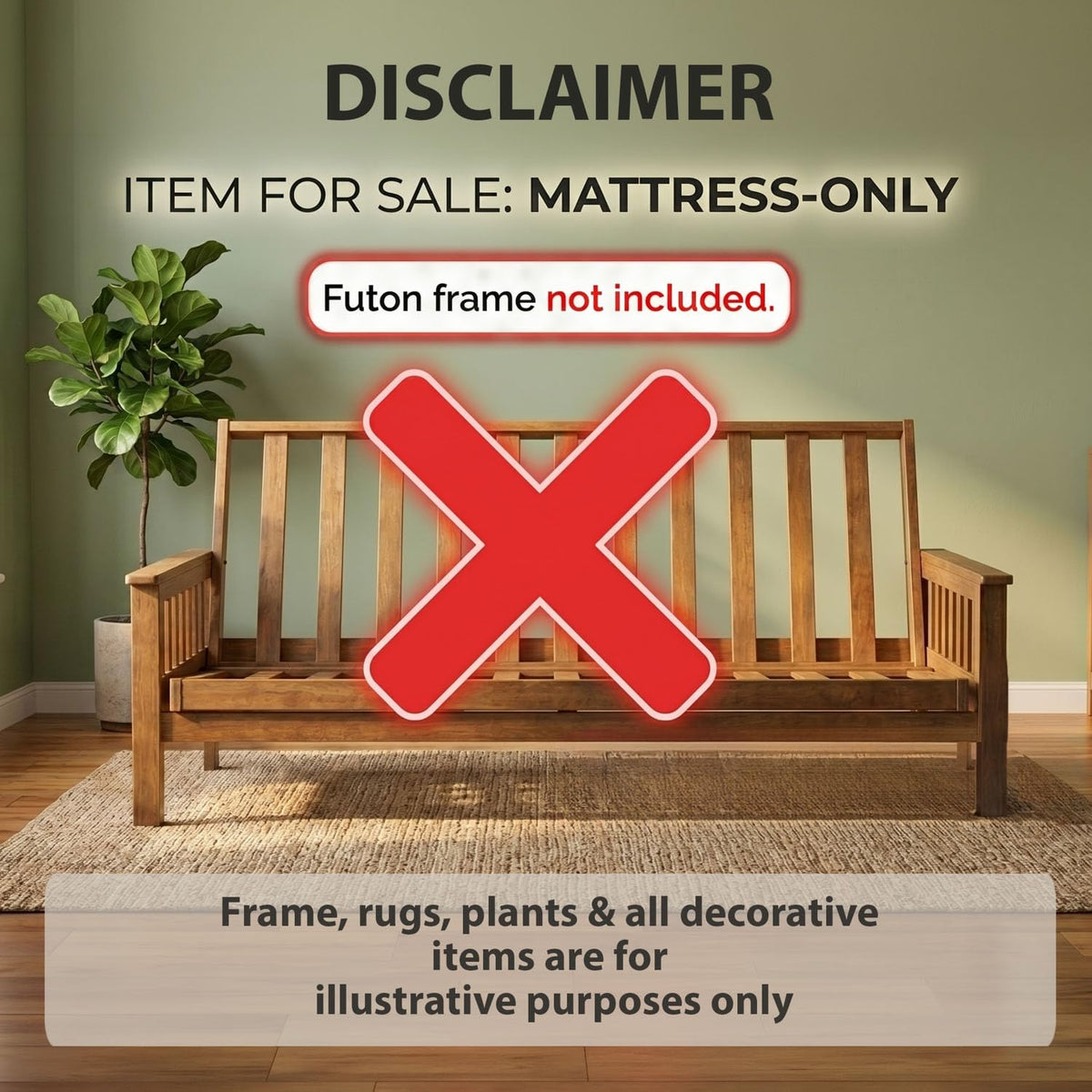 6-Inch Memory Foam Futon Mattress with Removable Cover K73225