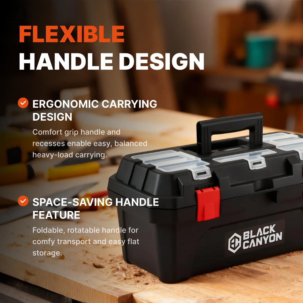 19 Inch Plastic Portable Tool Box with Handle E161917