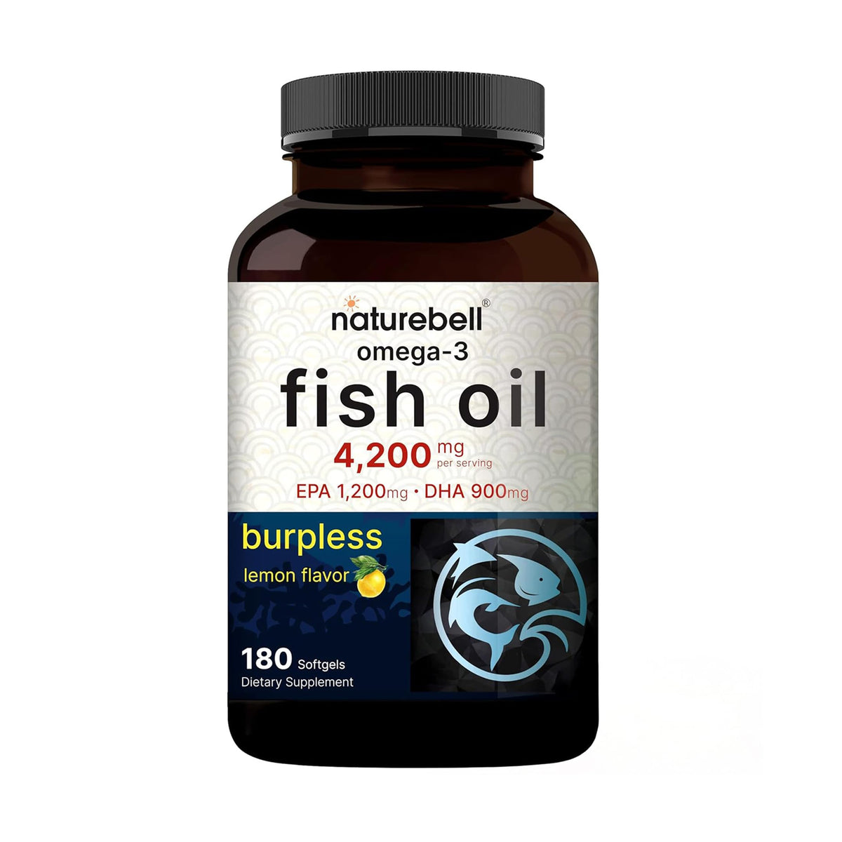 Omega-3 Fish Oil 180 Softgels Lemon Flavor Q5381