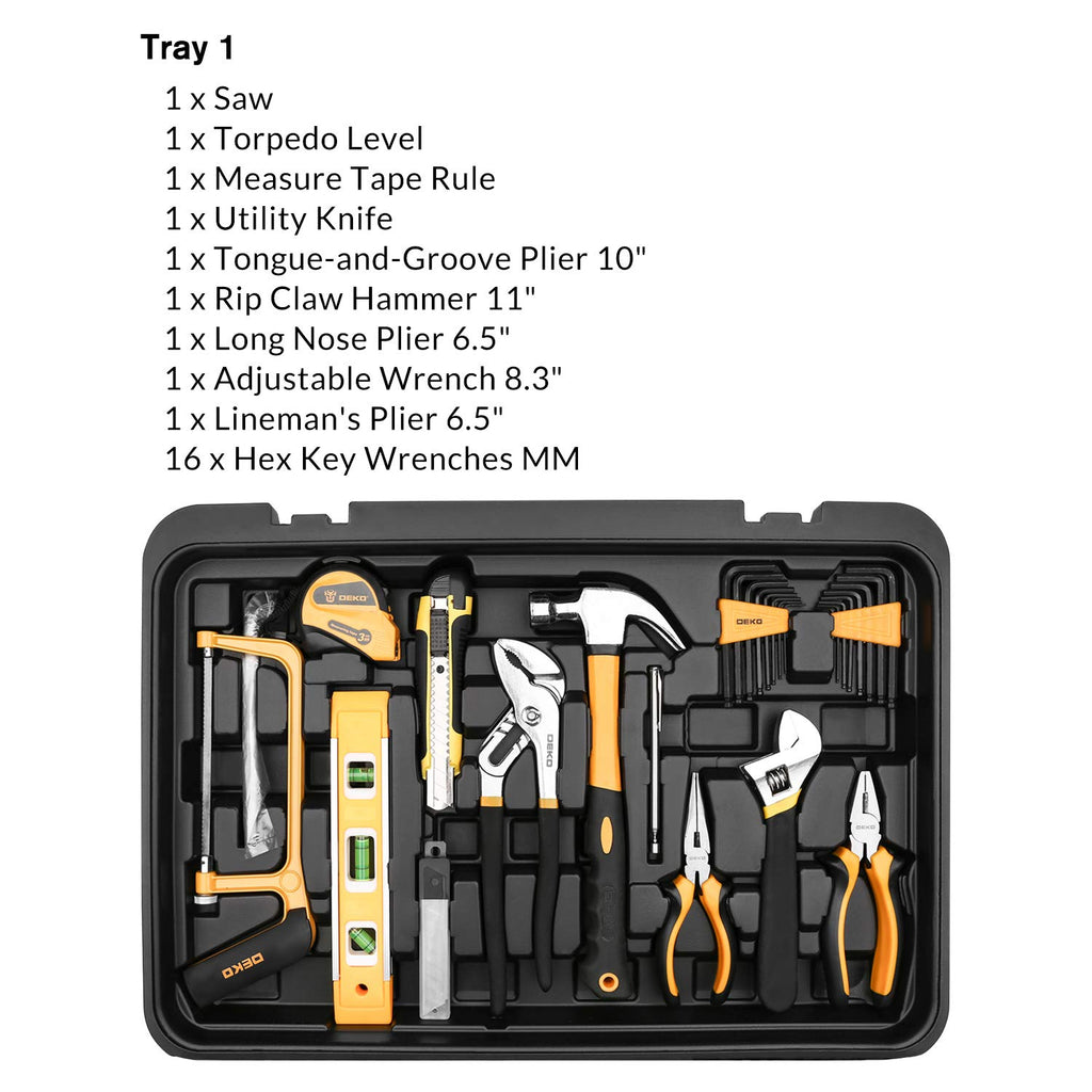 258 Piece Rolling Tool Box Socket Wrench Hand Tool Set S388542
