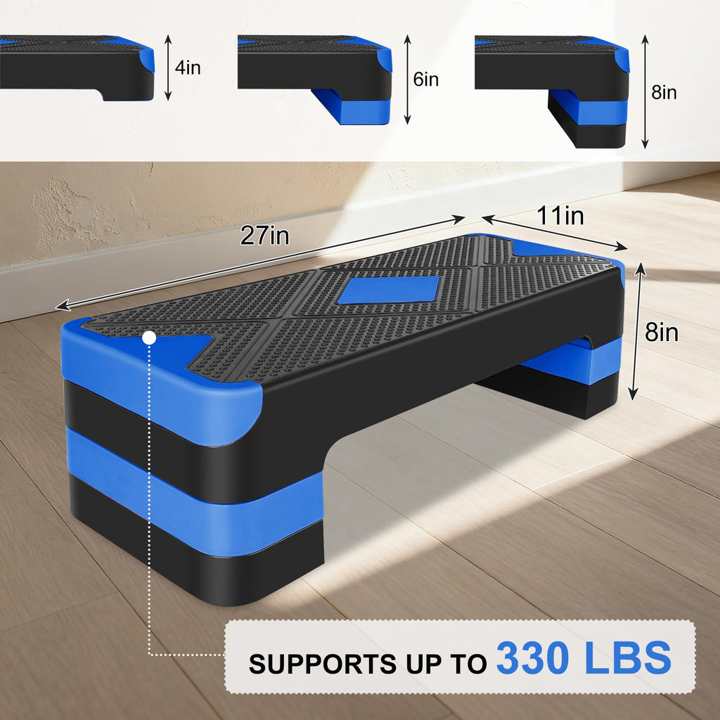 27" Adjustable Aerobic Step Platform with 4 Risers X746