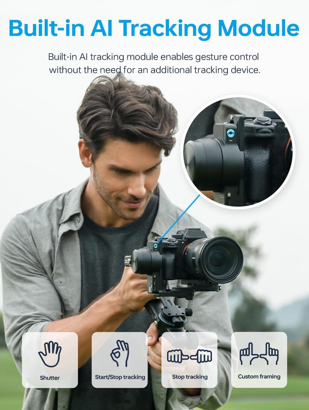 Camera Gimbal Stabilizer with AI Tracking G3617