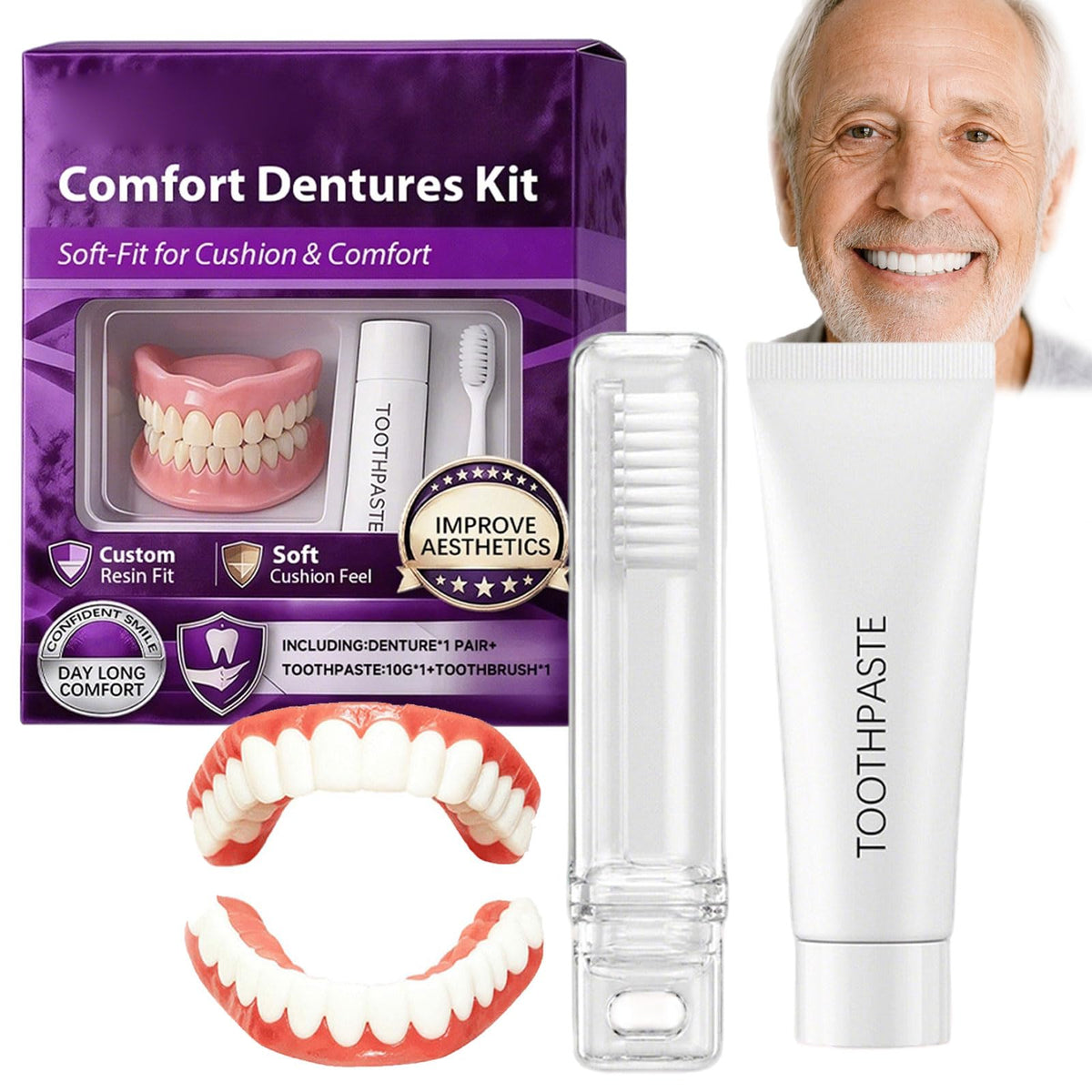Silicone Dentures Upper & Lower Set N171858