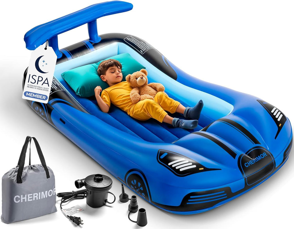 Inflatable Toddler Travel Bed with Safety Bumpers & Auto Pump P93268