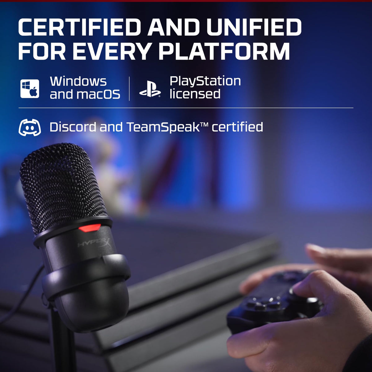 USB Condenser Gaming Microphone, Cardioid, Black F91730