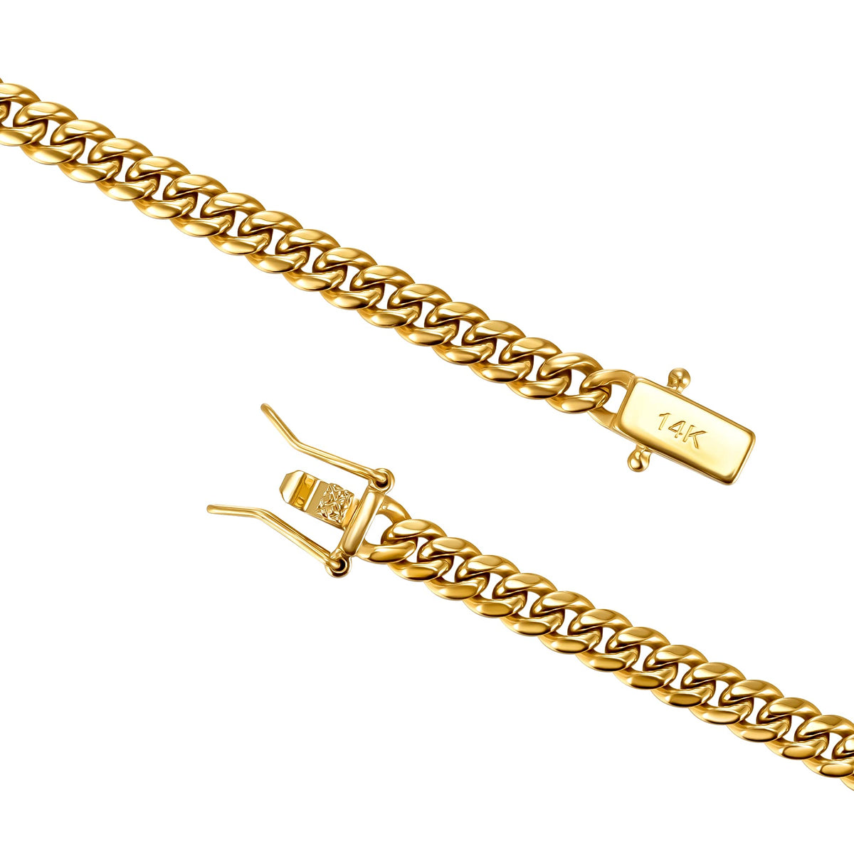4mm 6mm Gold Plated Stainless Steel Cuban Link Chain Necklace Bracelet W84606