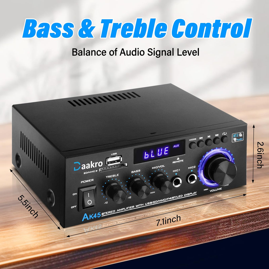 300W Bluetooth 5.1 Stereo Audio Amplifier W185869