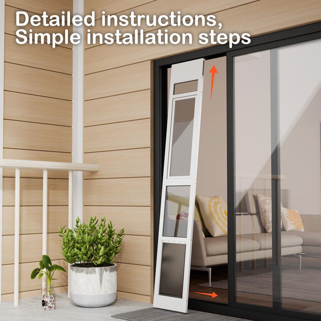 Adjustable Height Sliding Glass Door Dog Door Z173161