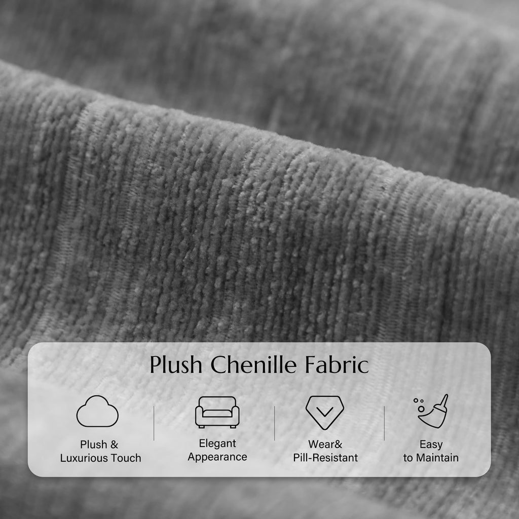 64" Gray Chenille 2-seater Sofa N257229