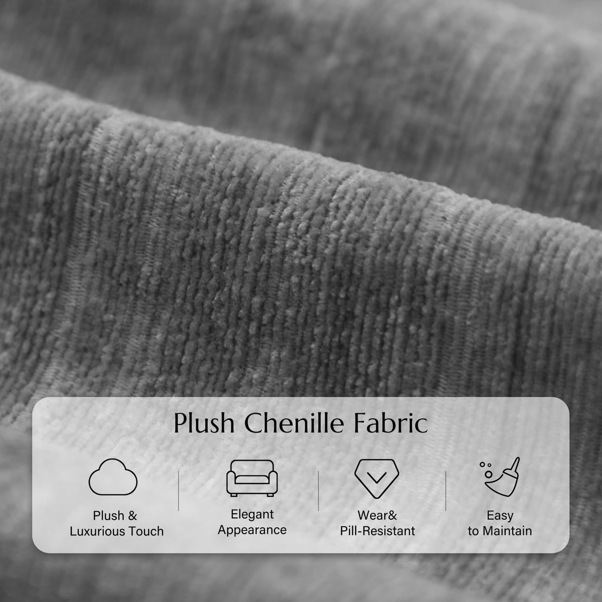 64" Gray Chenille 2-seater Sofa N257229