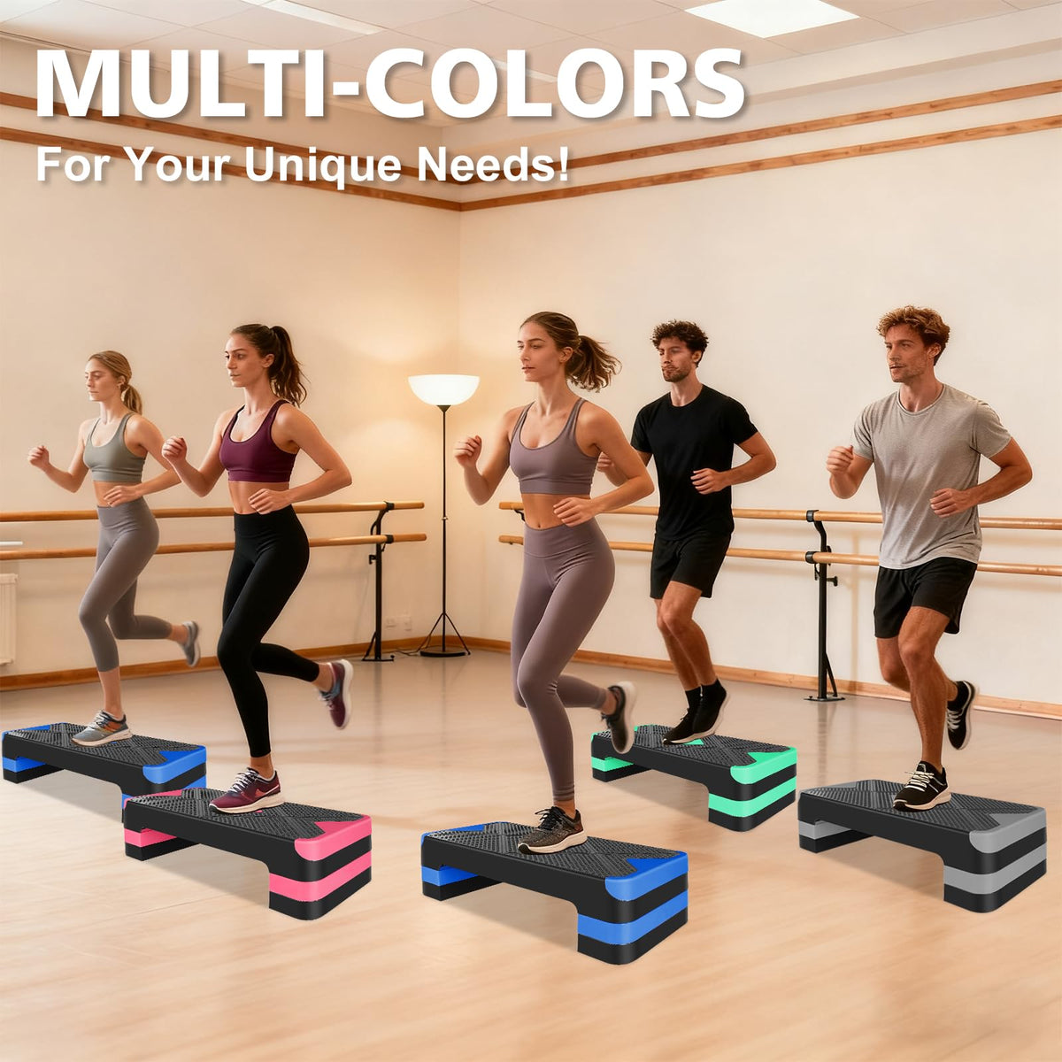27" Adjustable Aerobic Step Platform with 4 Risers X746