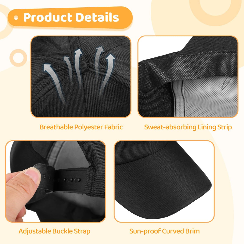 Black Adjustable Polyester Baseball Caps J599