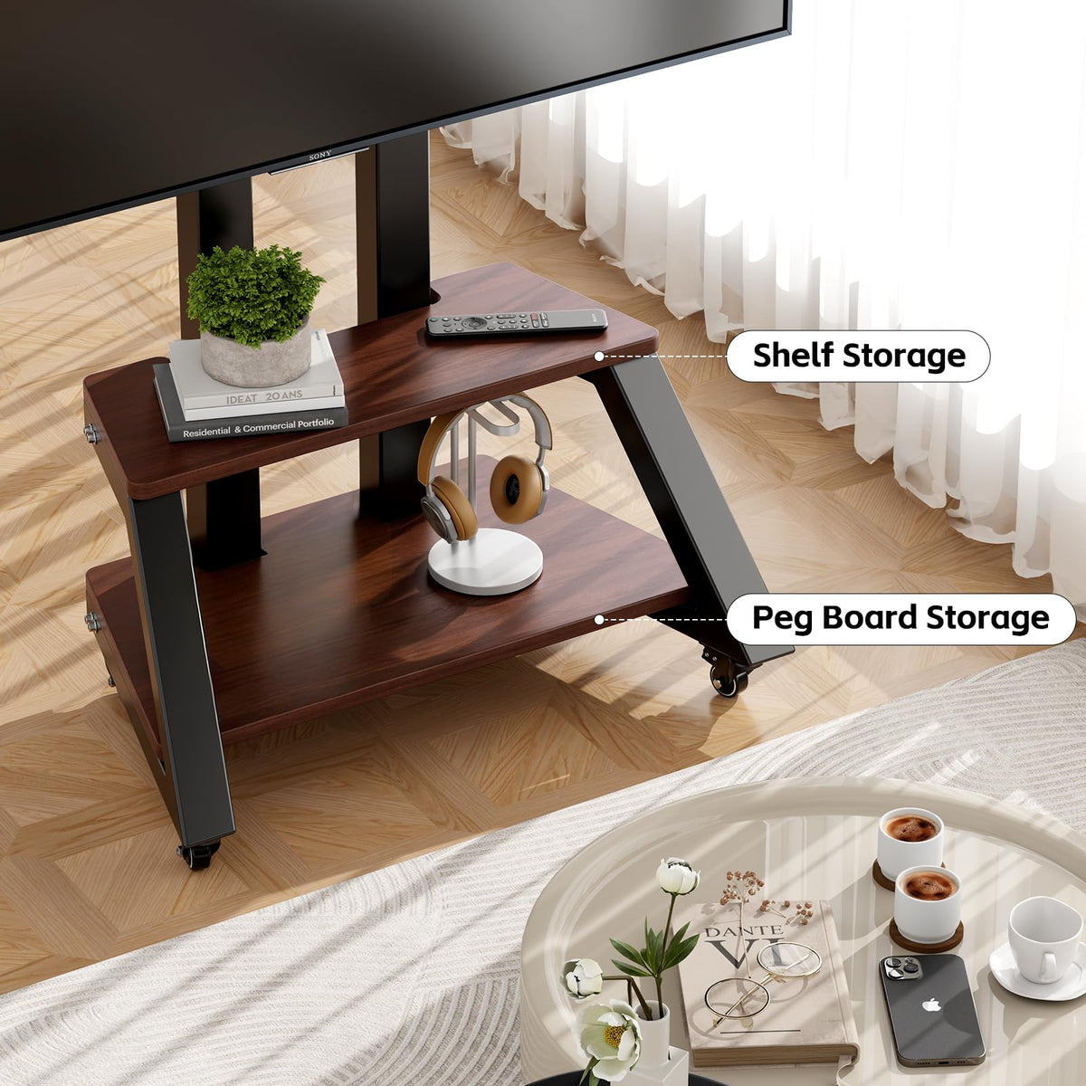 Rolling TV Cart with Wheels for 32-86 Inch TV K501262