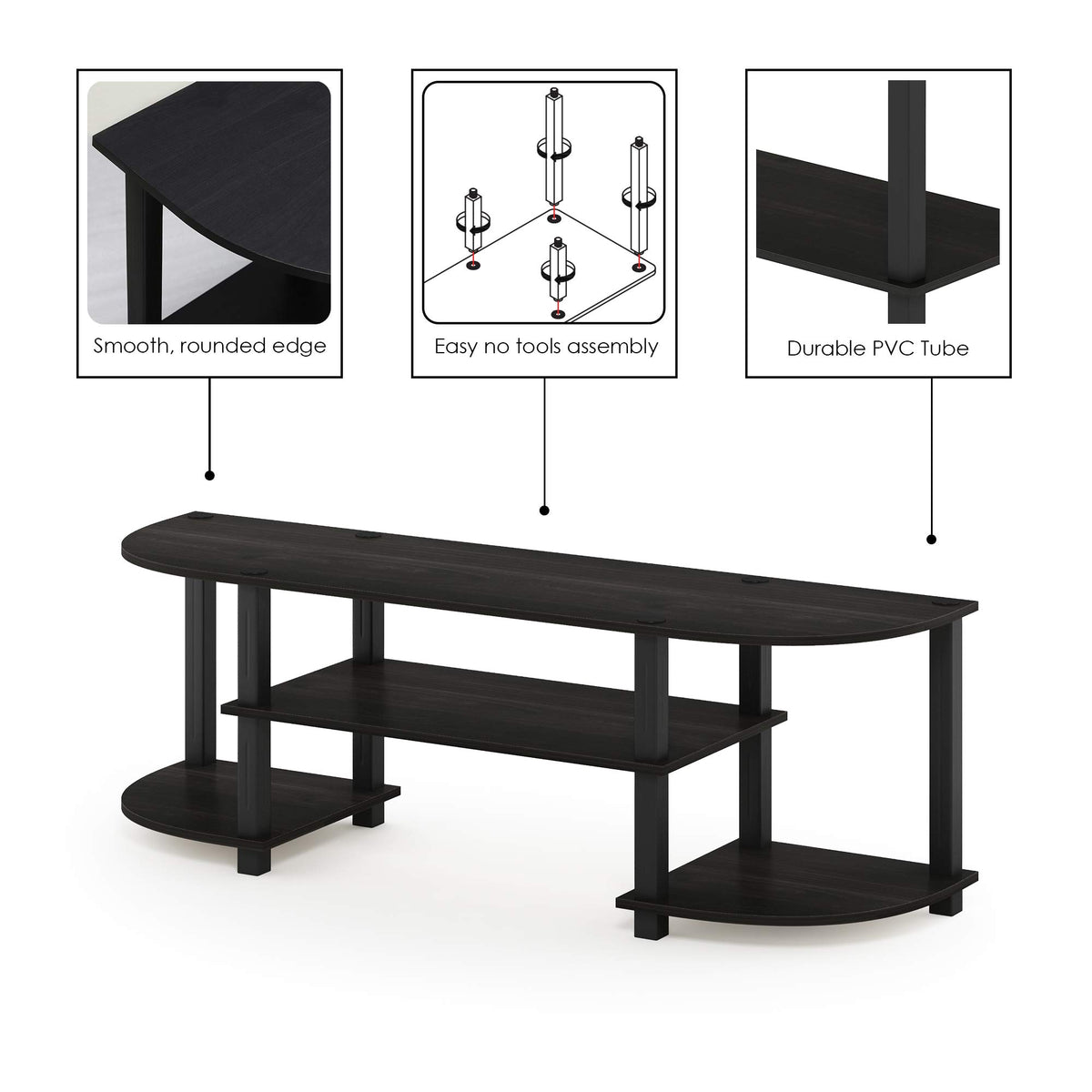 Black 3-Tier TV Stand for 55 Inch TV Q316889