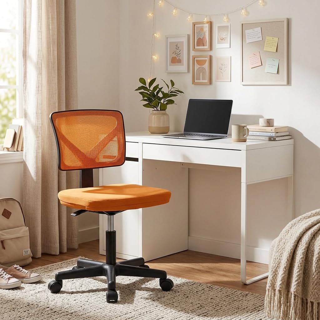 Armless Ergonomic Mesh Office Chair with Adjustable Height O46734