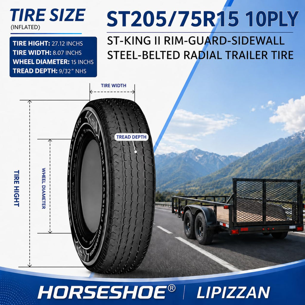 4 ST205/75R15 10PR Steel Belted Radial Trailer Tire L35754