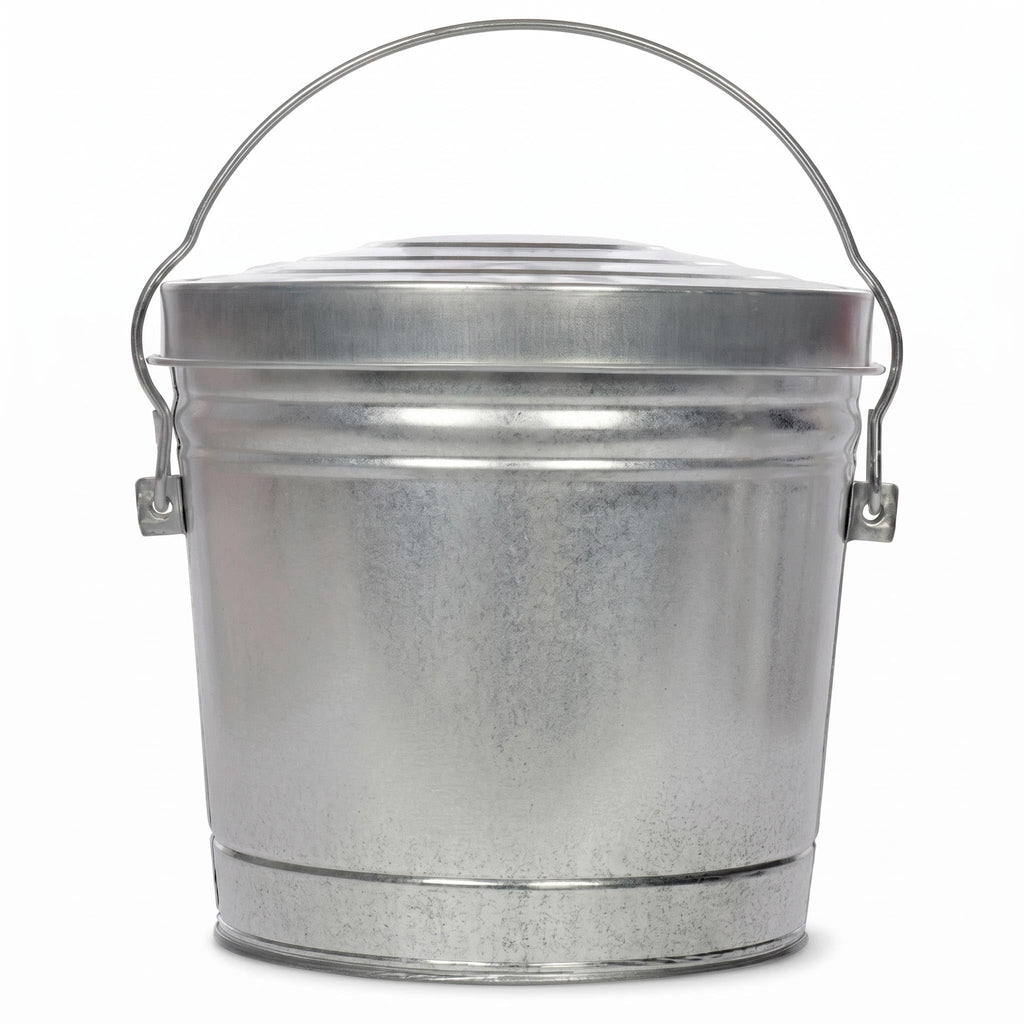 6 Gallon Galvanized Steel Locking Lid Storage Can H604