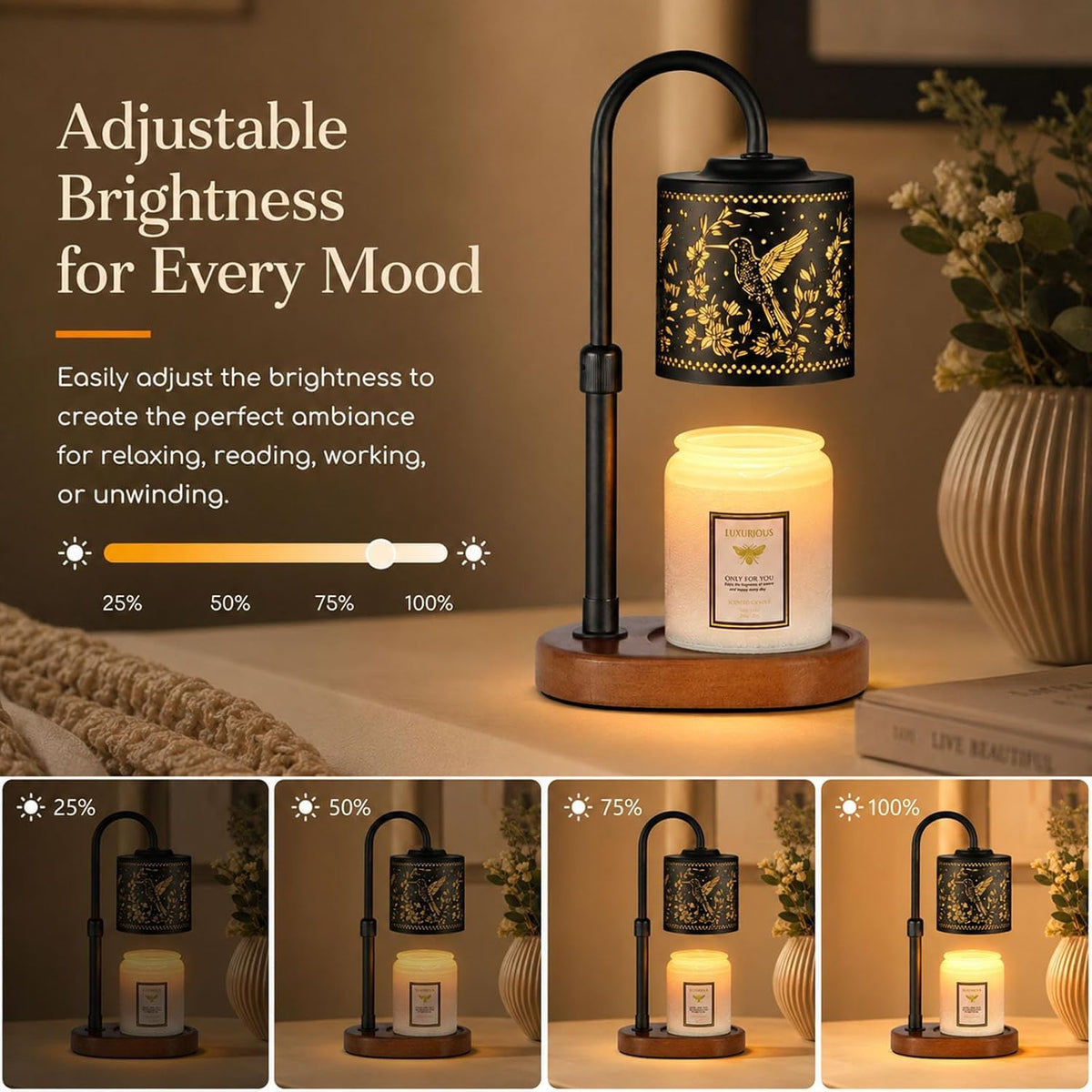 Dimmable Candle Warmer Lamp with Timer F321556