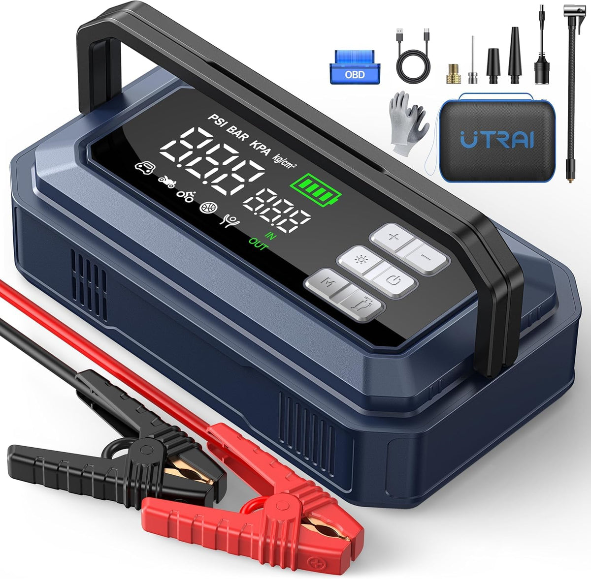 12V 8000A Portable Jump Starter with Air Compressor Y35507