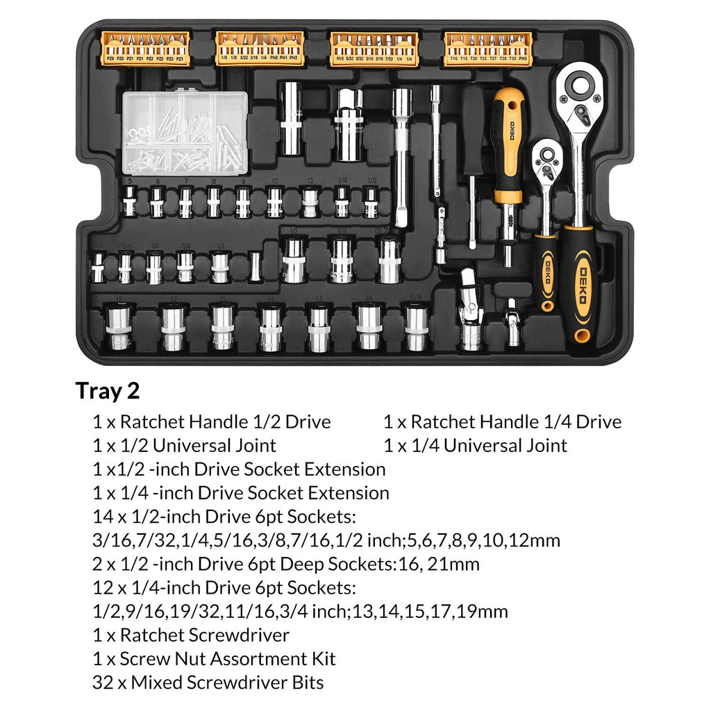 258 Piece Rolling Tool Box Socket Wrench Hand Tool Set S388542