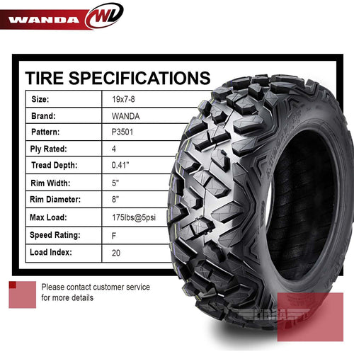 2 ATV Tires 19x7-8 A104