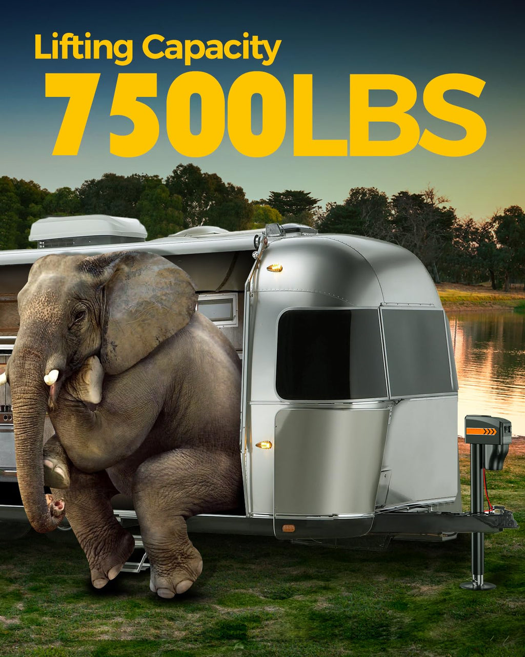 Electric Trailer Jack 7500LBs with Waterproof Cover X509270