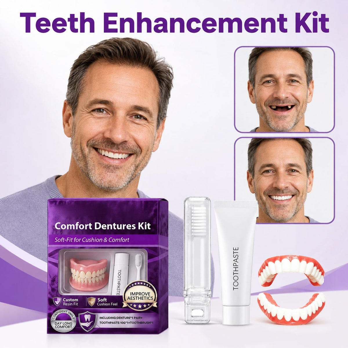 Silicone Dentures Upper & Lower Set N171858