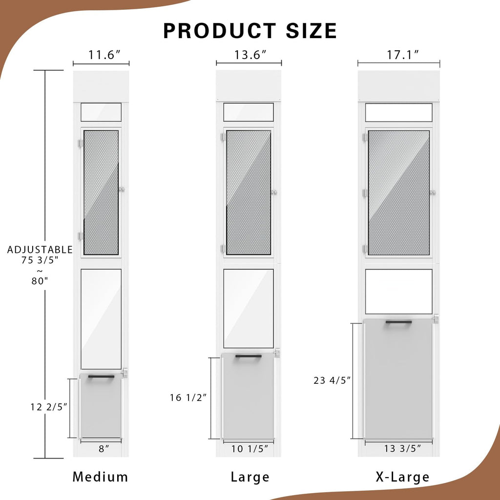Adjustable Height Sliding Glass Door Dog Door Z173161