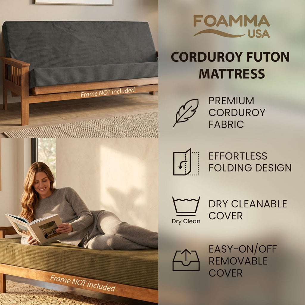 6-Inch Memory Foam Futon Mattress with Removable Cover K73225