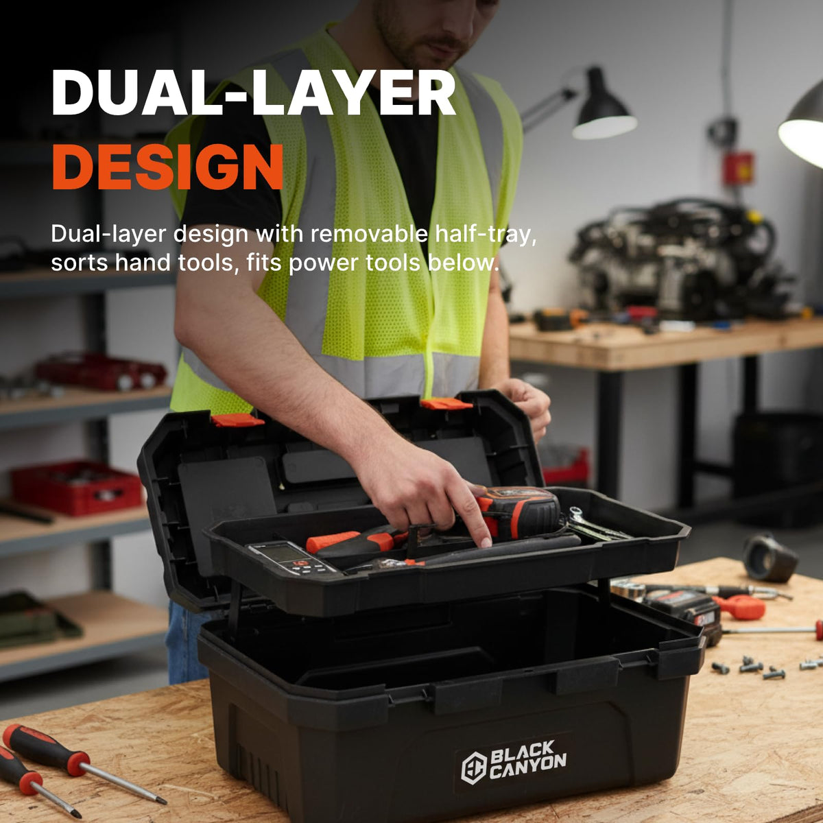 19 Inch Plastic Portable Tool Box with Handle E161917