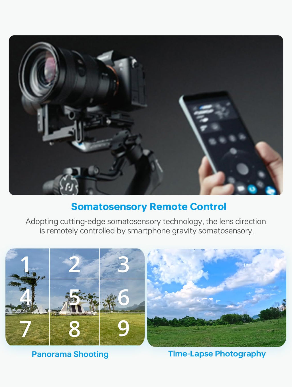 Camera Gimbal Stabilizer with AI Tracking G3617