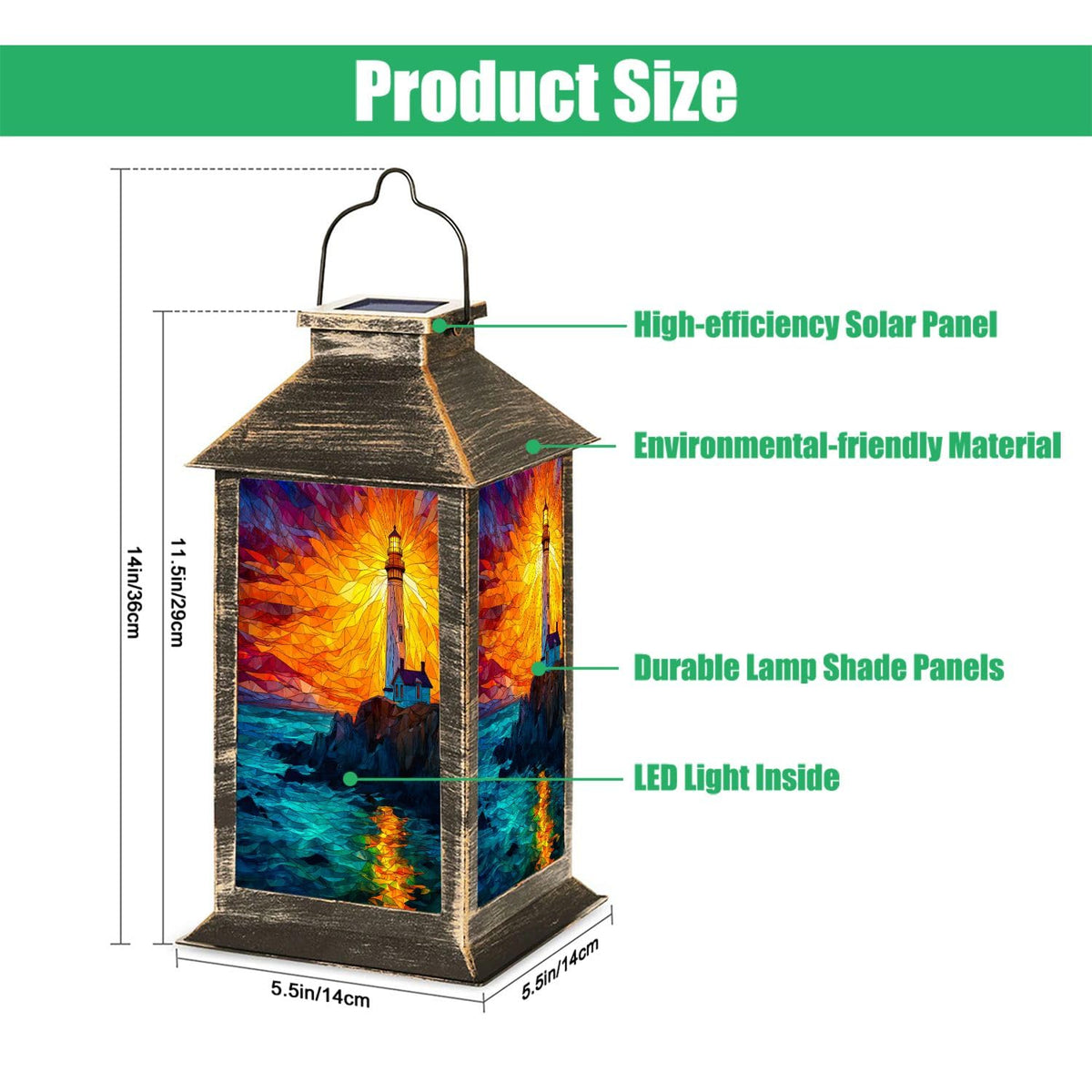 Solar Powered Waterproof Hanging Lantern G438363