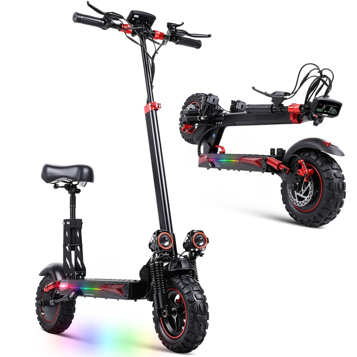 1200W 37 Mile Range 34MPH Foldable Electric Scooter with Seat M408670