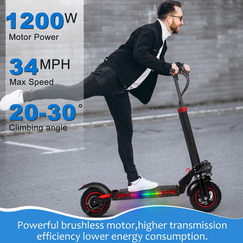 1200W 37 Mile Range 34MPH Foldable Electric Scooter with Seat M408670